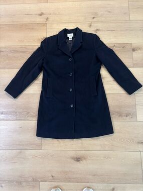L.L. Bean Wool Coat Size 12 Navy